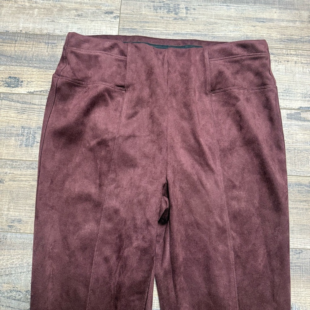 John Mark Burgundy Suede Pull On Pant Women's Size Medium - Picture 2 of 9